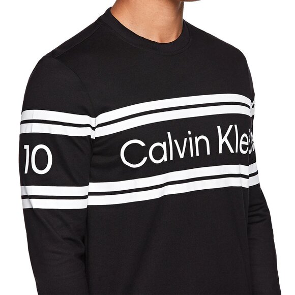 Calvin Klein Jeans Men's Traveling Logo Long Sleeve Varsity Tee / Size M - Picture 6 of 6